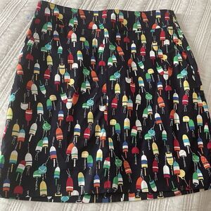 Talbots Nautical Navy Buoy Print Skirt Womens‎ 6P Blue Multi Pockets Casual Art